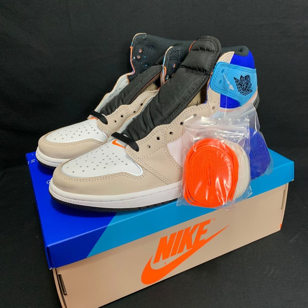 AIR JORDAN 1 RETRO HIGH OG WHITE/TOTAL ORANGE-MULTI-COLOR SIZE 9